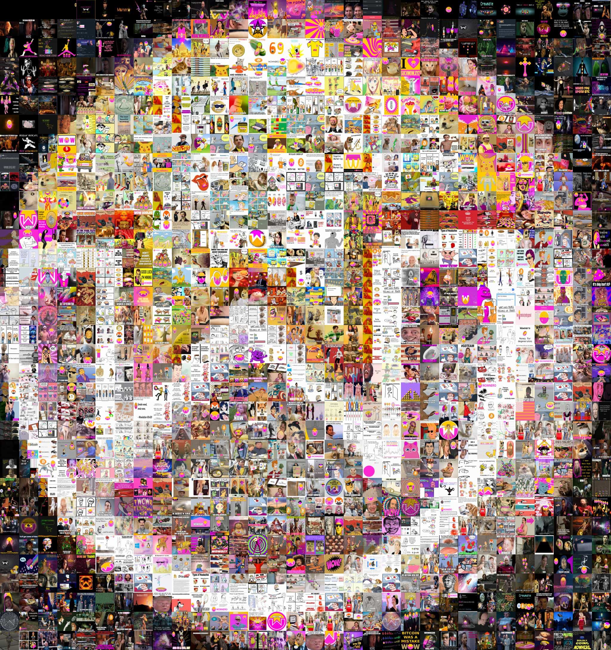 Wownero Community Meme Mosaic